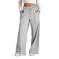 Pantalon large décontracté pour femme avec cordon de serrage élastique