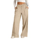 Pantalon large décontracté pour femme avec cordon de serrage élastique