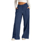 Pantalon large décontracté pour femme avec cordon de serrage élastique