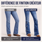 Jean flare délavé taille haute pour femme