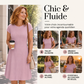 Robe en maille côtelée brossée élégante pour femme
