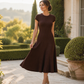 Robe en maille côtelée brossée élégante pour femme