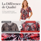 T-shirt à manches courtes et col V pour femme, tunique plissée à motif léopard