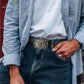 ♉Ceinture en cuir embossé tête de taureau rétro pour homme