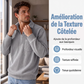 Pull décontracté à col demi-zip côtelé pour homme