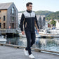 Veste à col montant bicolore pour homme