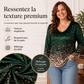 Chemise à manches longues pour femme, col V, imprimé dégradé