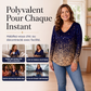 Chemise à manches longues pour femme, col V, imprimé dégradé