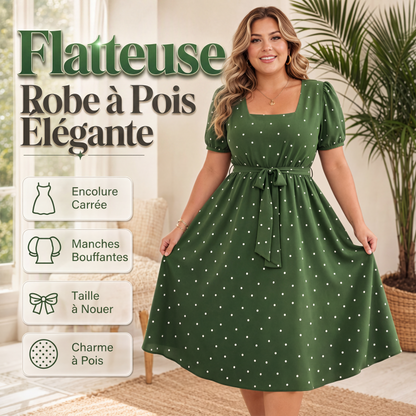 Robe à pois grande taille pour femme
