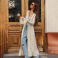 Cardigan long en crochet ajouré pour femme