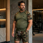 Ensemble chemise à manches courtes camouflage décontractée et short pour homme
