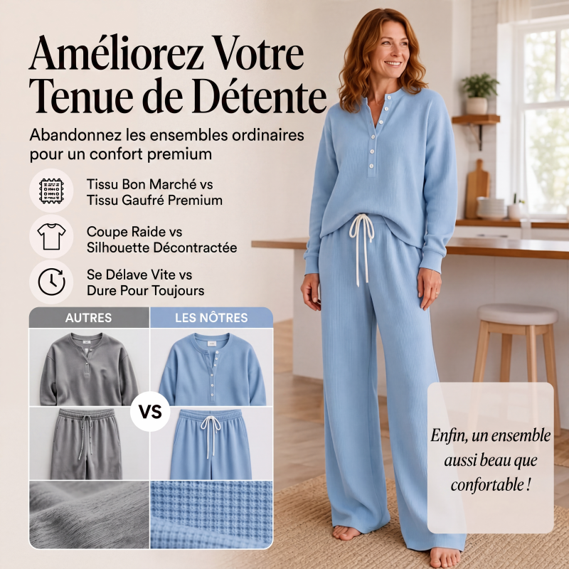 ☁️ LE CONFORT N'A JAMAIS ÉTÉ AUSSI STYLÉ | Ensemble 2 Pièces Gaufré -50 %