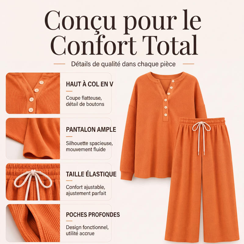 ☁️ LE CONFORT N'A JAMAIS ÉTÉ AUSSI STYLÉ | Ensemble 2 Pièces Gaufré -50 %