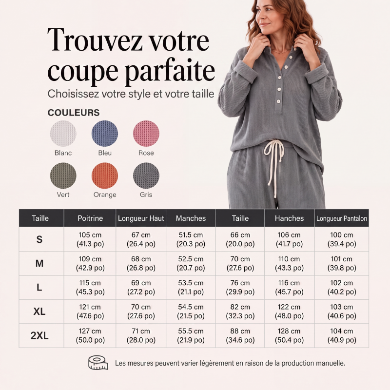 ☁️ LE CONFORT N'A JAMAIS ÉTÉ AUSSI STYLÉ | Ensemble 2 Pièces Gaufré -50 %