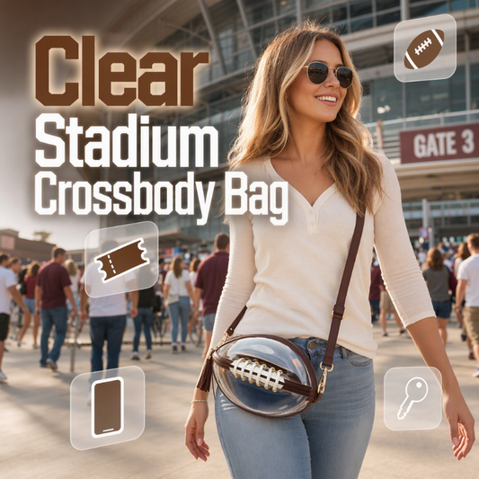 🏈 Sac à bandoulière transparent en forme de ballon de football américain – Le style des jours de match allié à la praticité du quotidien ✨