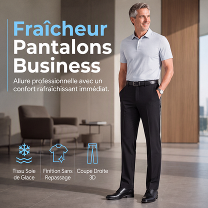 Pantalons décontractés en soie glacée pour homme
