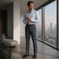 Pantalons décontractés en soie glacée pour homme