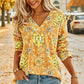 Haut élégant à col V et imprimé floral pour femme