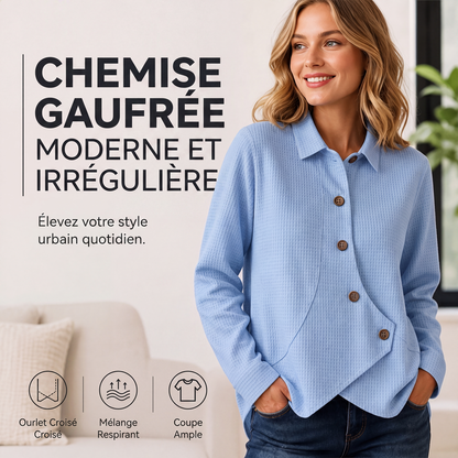 Haut en maille à ourlet irrégulier avec boutons pour femme