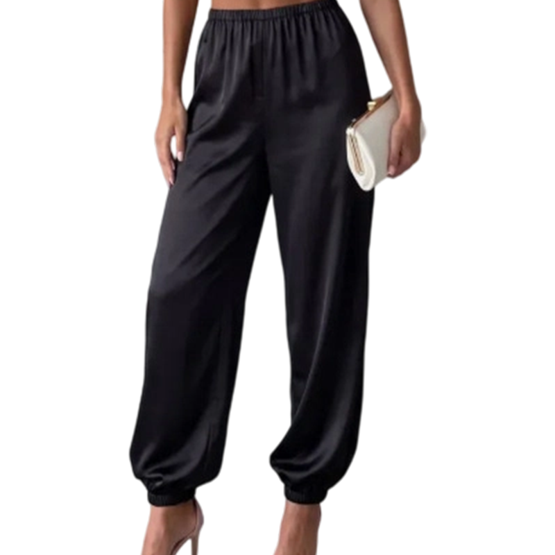 Pantalons sarouel amples en satin pour femmes