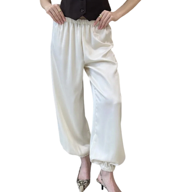 Pantalons sarouel amples en satin pour femmes