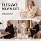 Ensemble sweat à capuche en maille torsadée pelucheuse et pantalon pour femme