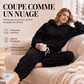 Ensemble sweat à capuche en maille torsadée pelucheuse et pantalon pour femme