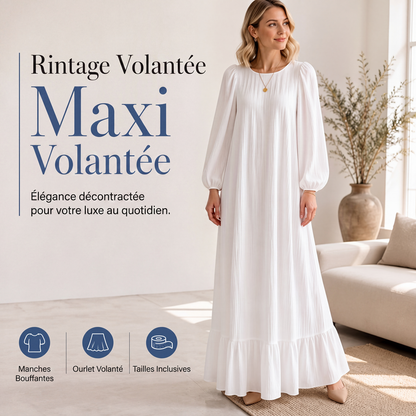 🍂 CHARME RÉTRO SANS EFFORT | Robe Longue Femme à Volants -50 %