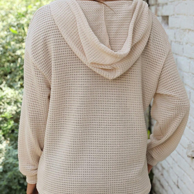 Top à capuche à manches longues de couleur unie pour femmes💖