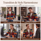 Cardigan en maille rayé à col châle pour homme