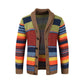 Cardigan en maille rayé à col châle pour homme