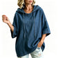 Women's Casual Loose Denim Hoodie