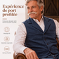Gilet en tweed à chevrons avec col revers vintage pour homme