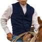 Gilet en tweed à chevrons avec col revers vintage pour homme