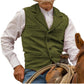 Gilet en tweed à chevrons avec col revers vintage pour homme
