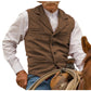 Gilet en tweed à chevrons avec col revers vintage pour homme