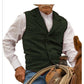 Gilet en tweed à chevrons avec col revers vintage pour homme