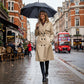 Trench-coat croisé décontracté pour femme