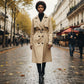 Trench-coat croisé décontracté pour femme