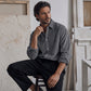 Chemise décontractée en velours côtelé à boutons pour homme