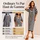 Robe sweat à capuche rayée décontractée pour femme