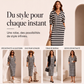 Robe sweat à capuche rayée décontractée pour femme