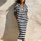 Robe sweat à capuche rayée décontractée pour femme