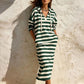 Robe sweat à capuche rayée décontractée pour femme