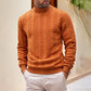 Pull en maille torsadée à col roulé pour homme