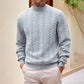 Pull en maille torsadée à col roulé pour homme