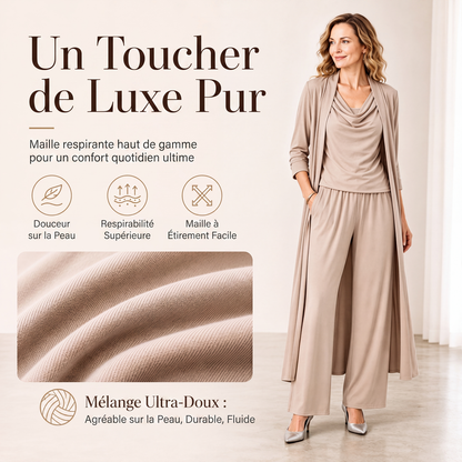 Ensemble 3 pièces décontracté et élégant pour femme