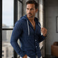 Chemise à capuche à manches longues rayée pour homme