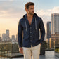 Chemise à capuche à manches longues rayée pour homme