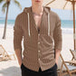 Chemise à capuche à manches longues rayée pour homme